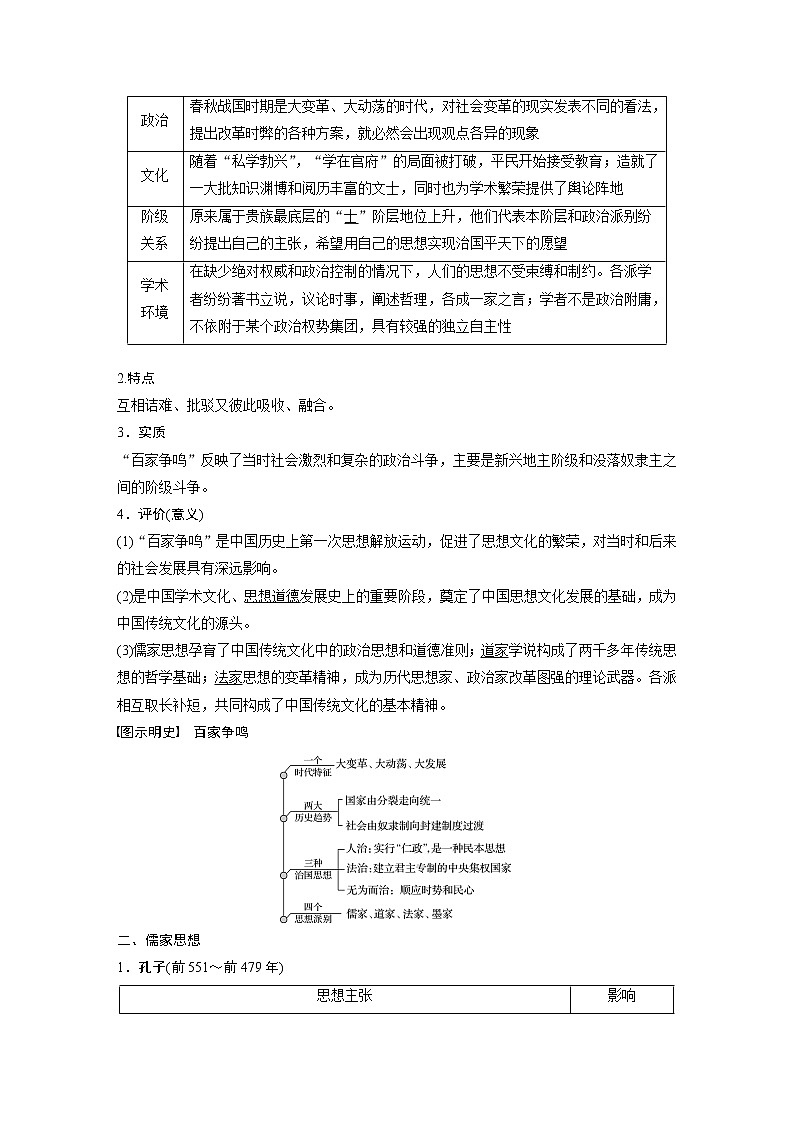2020版高考历史大一轮人教版讲义：必修3第十二单元第32讲“百家争鸣”和儒家思想的形成第2页