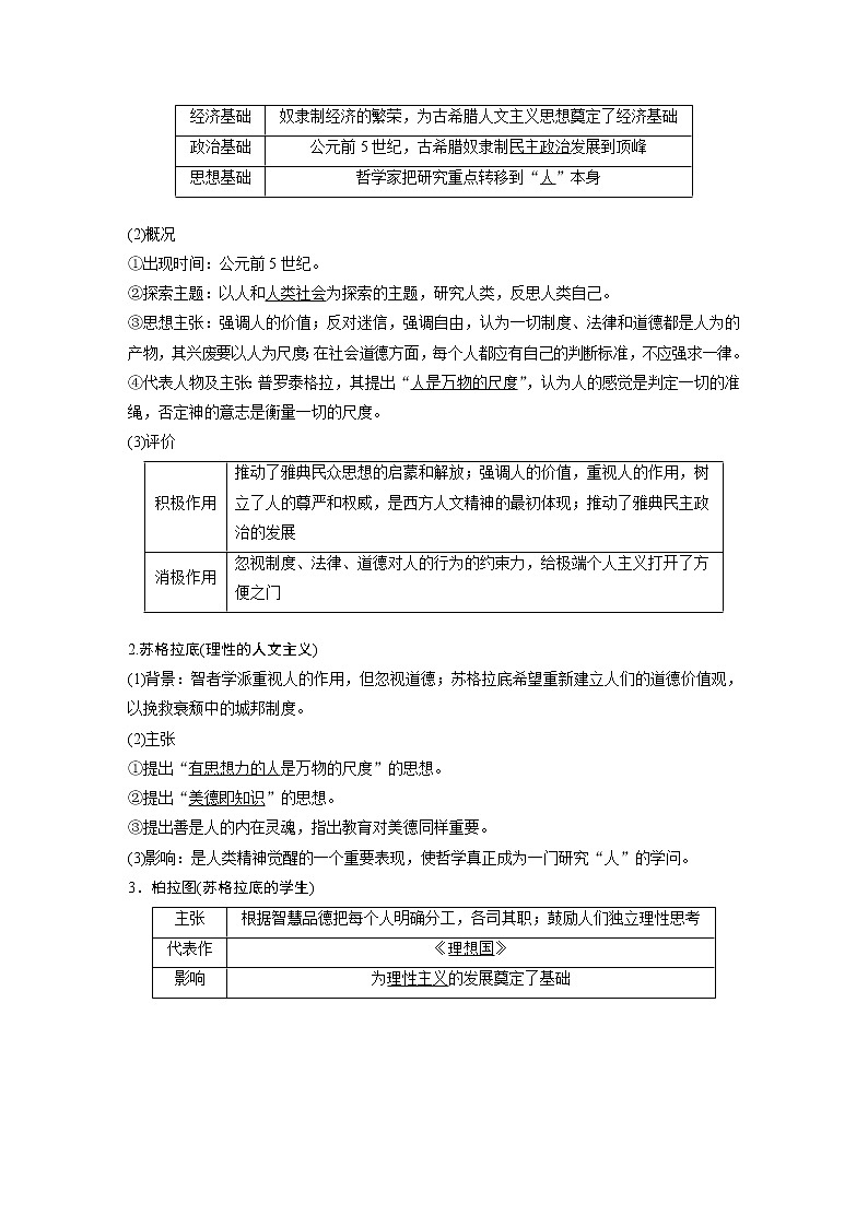 2020版高考历史大一轮人教版讲义：必修3第十三单元第36讲西方人文精神的起源与文艺复兴第2页