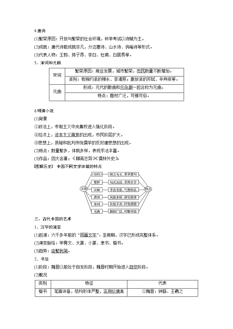 2020版高考历史大一轮人教版讲义：必修3第十二单元第35讲古代中国的科学技术与文学艺术第3页