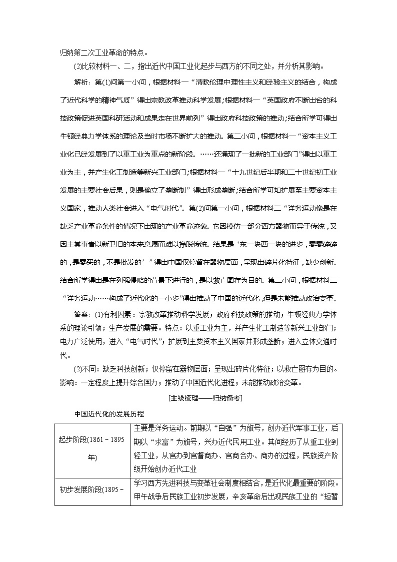 2020版高考历史新创新一轮复习人民版讲义：必修二专题七专题核心素养提升——历史的源头在过去历史的生命在现实历史的智慧在未来02