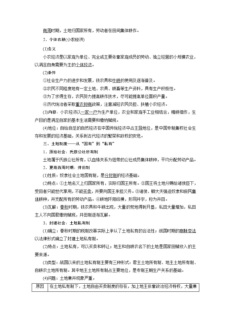 2020版高考历史新创新一轮复习人民版讲义：必修二专题六第1讲　古代中国的农业和手工业03