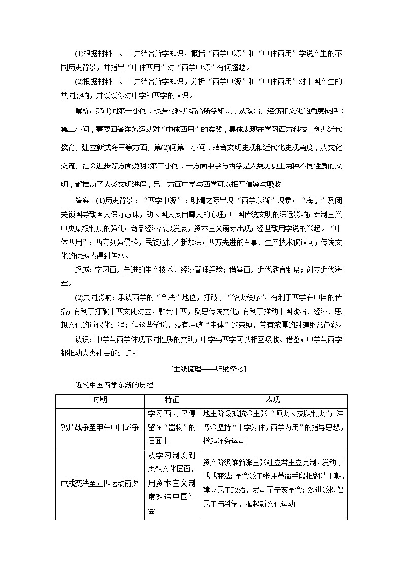 2020版高考历史新创新一轮复习人民版讲义：必修三专题十三专题核心素养提升02
