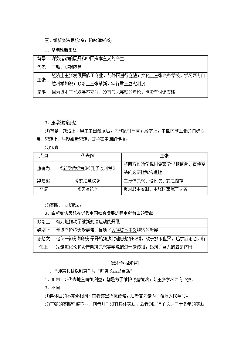 2020版高考历史新创新一轮复习人民版讲义：必修三专题十三第1讲　近代中国思想解放的潮流02