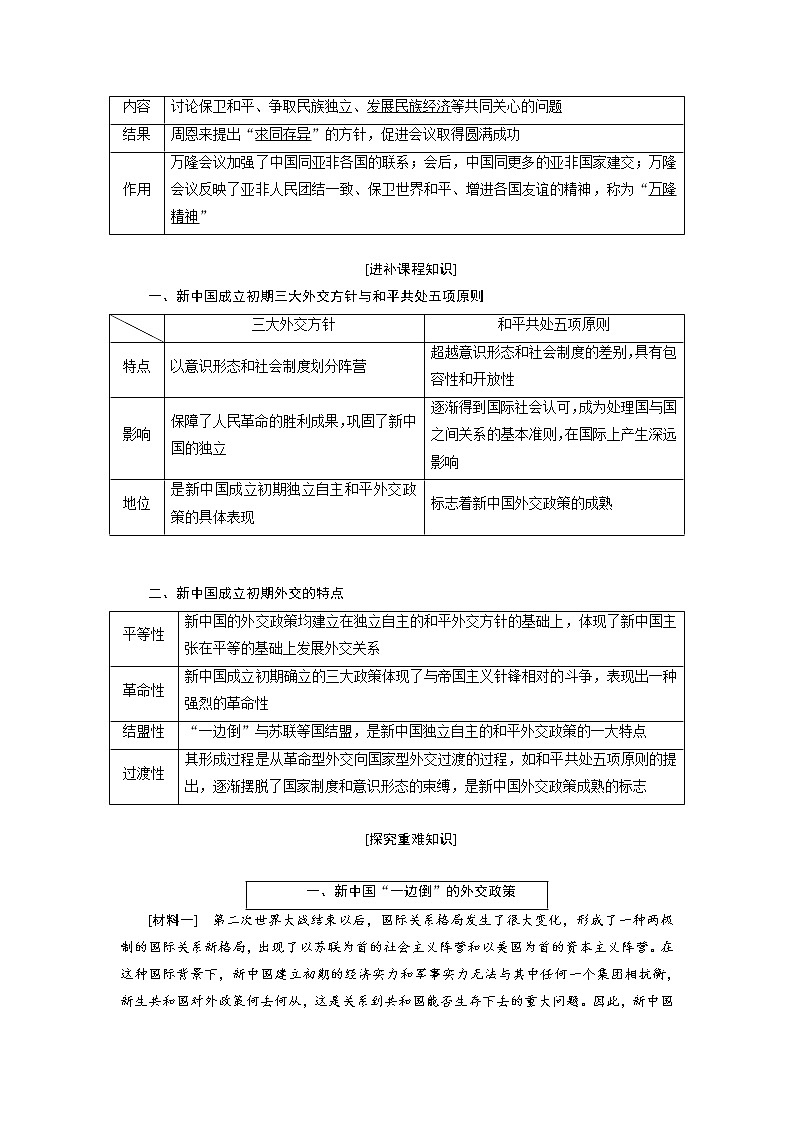 2020版高考历史新创新一轮复习岳麓版讲义：必修一第四单元第2讲　现代中国的对外关系03