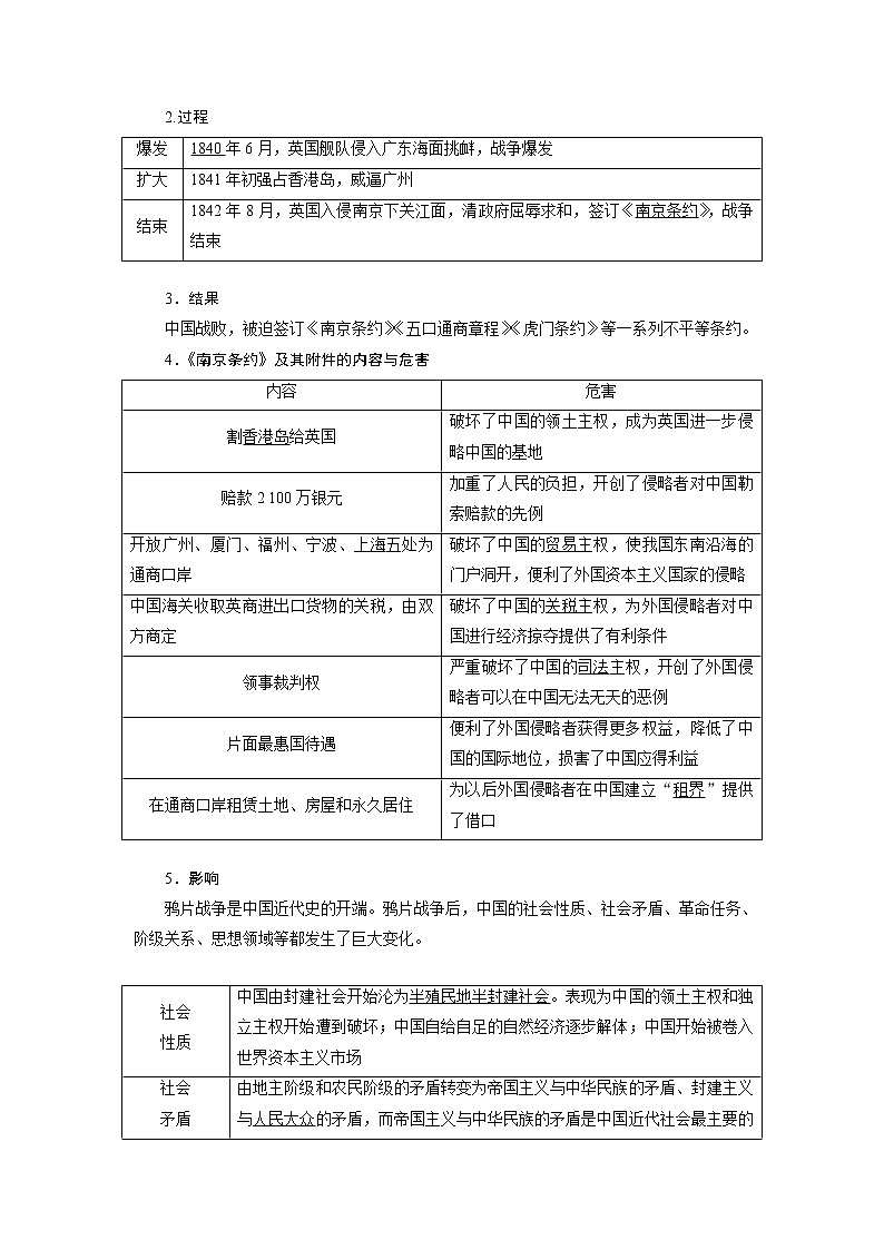 2020版高考历史新创新一轮复习岳麓版讲义：必修一第三单元第1讲　近代前期列强的侵略和中国人民的反抗斗争02