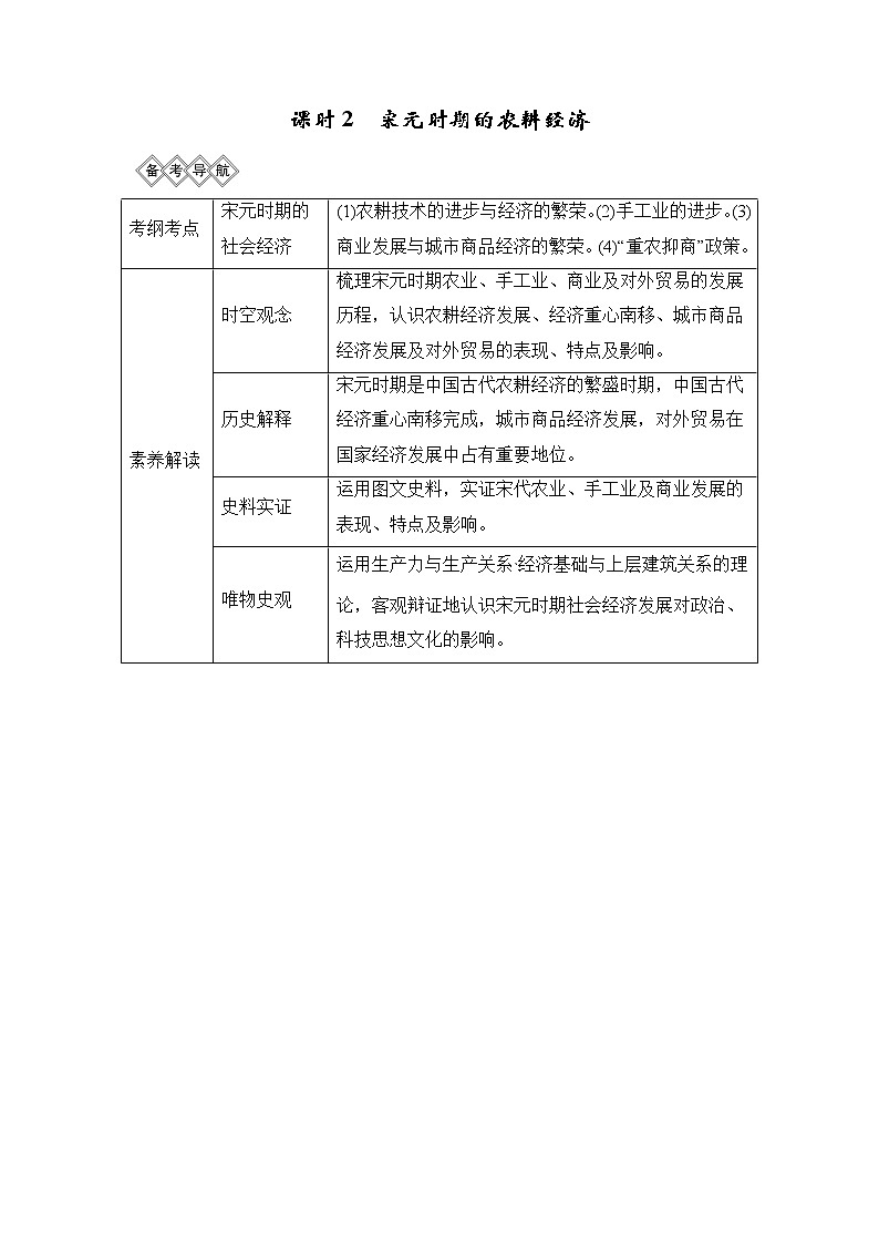 2020版高考历史新设计大一轮通史人民版讲义：阶段四　古代中华文明的成熟与鼎盛课时2第1页