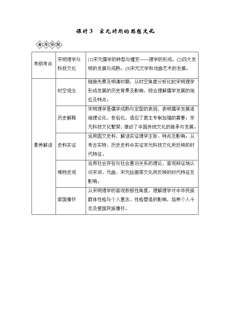 2020版高考历史新设计大一轮通史岳麓版讲义：阶段四　古代中华文明的成熟与鼎盛课时3第1页