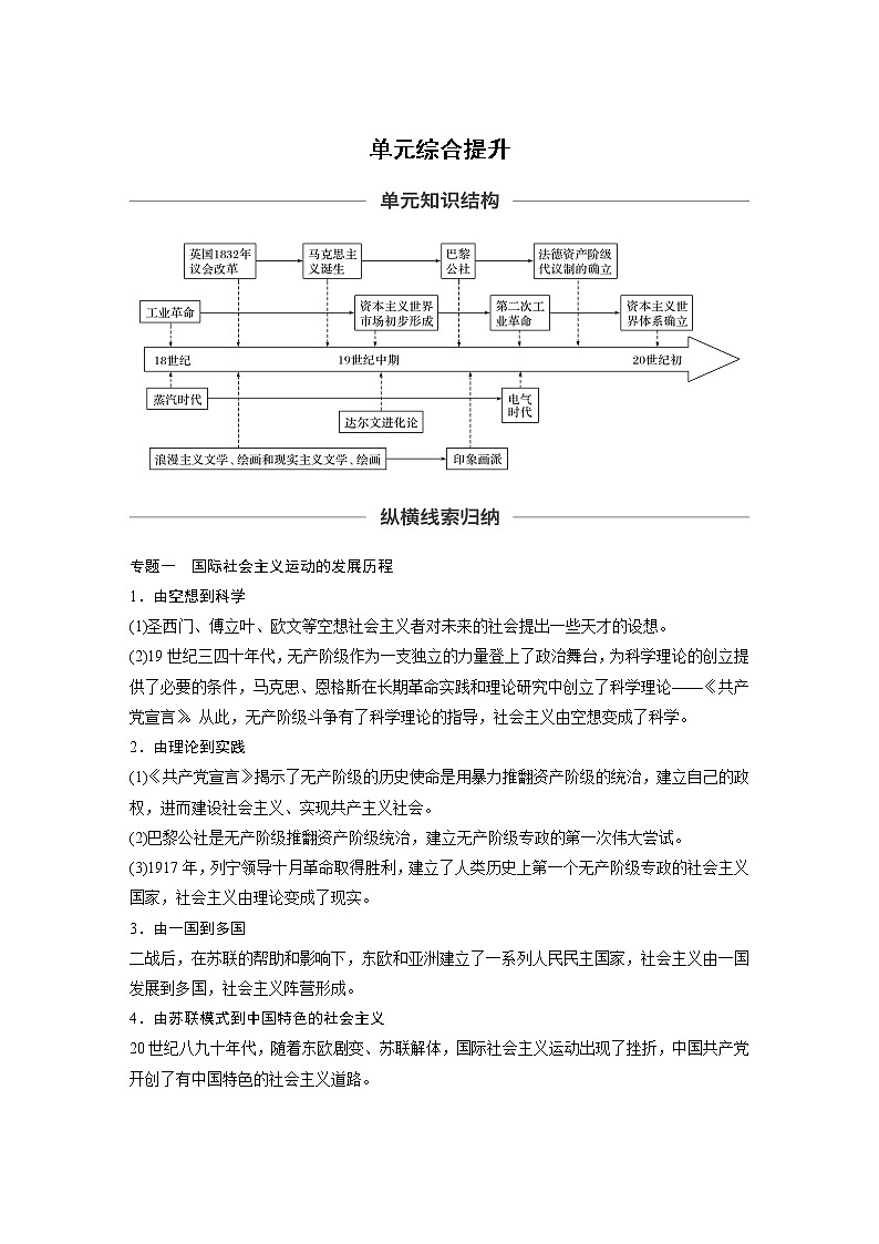 2020版高考历史新增分大一轮人教版（通史）讲义：第十三单元西方近代工业文明的确立与纵深发展单元综合提升第1页