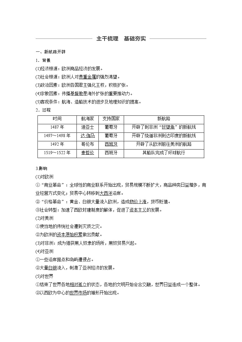 2020版高考历史新增分大一轮新高考（鲁京津琼）讲义：第九单元资本主义世界市场的形成和发展第24讲02