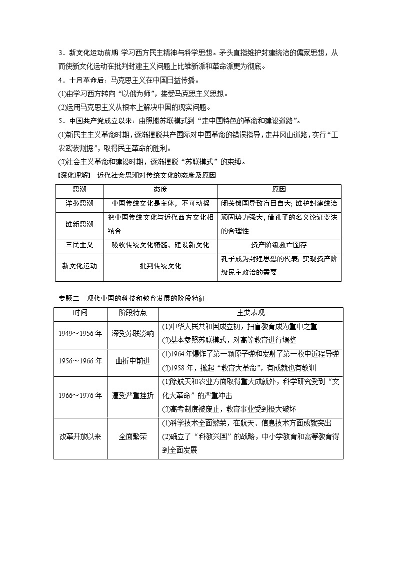 2020版高考历史新增分大一轮新高考（鲁京津琼）讲义：第十三单元近现代中国的思想与科技文化单元综合提升02