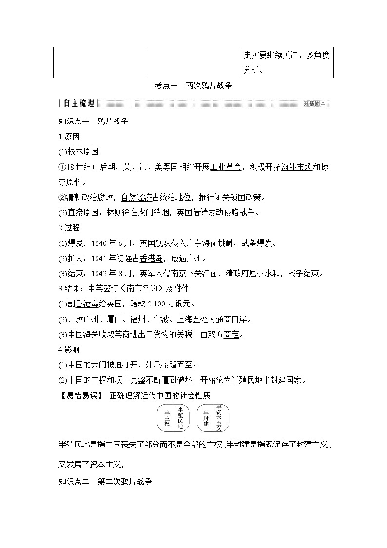 2020版高考历史新设计大一轮人教版（江苏专用）讲义：第三单元近代中国反侵略、求民主的潮流第6讲02