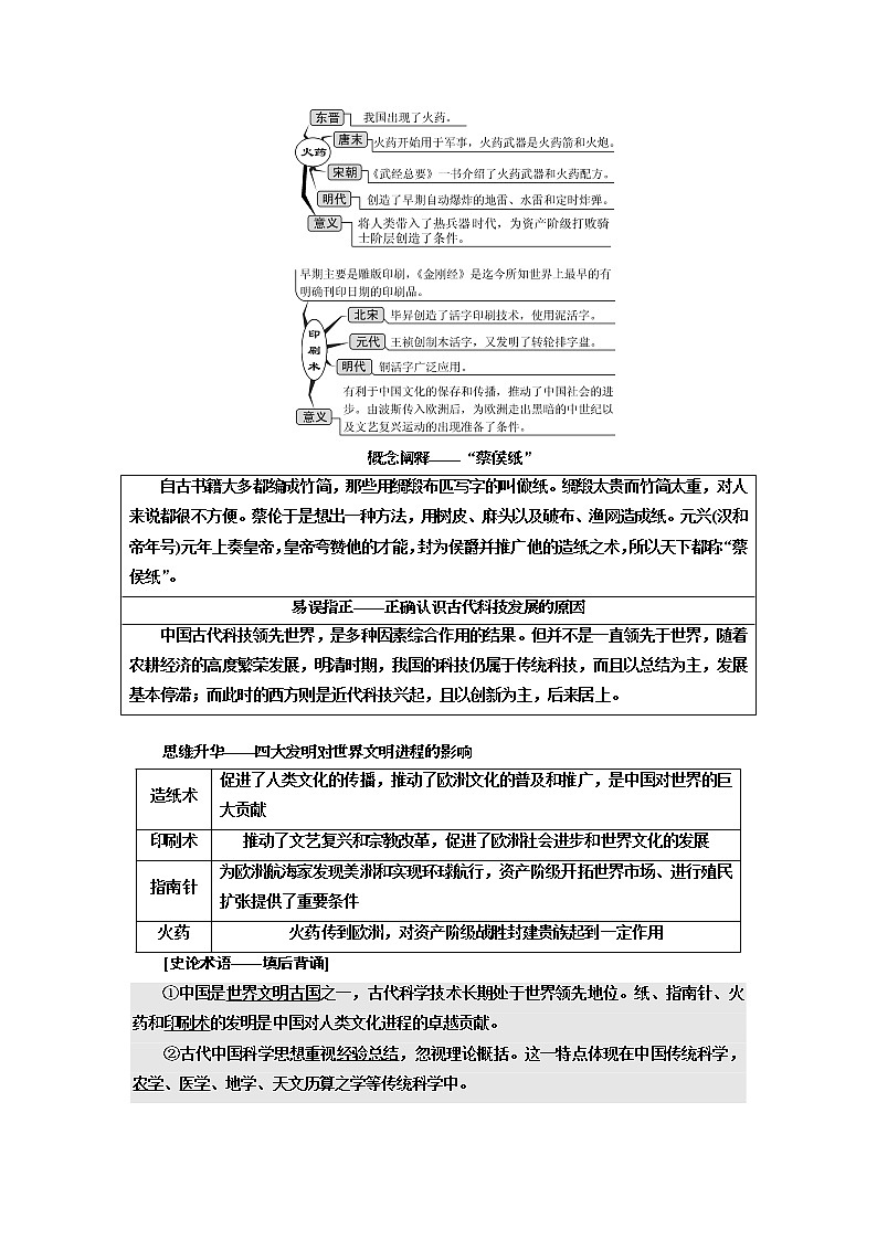 2020版高考一轮复习历史人民版江苏专版学案：模块三专题十三第27讲　古代中国的科学技术与文化02
