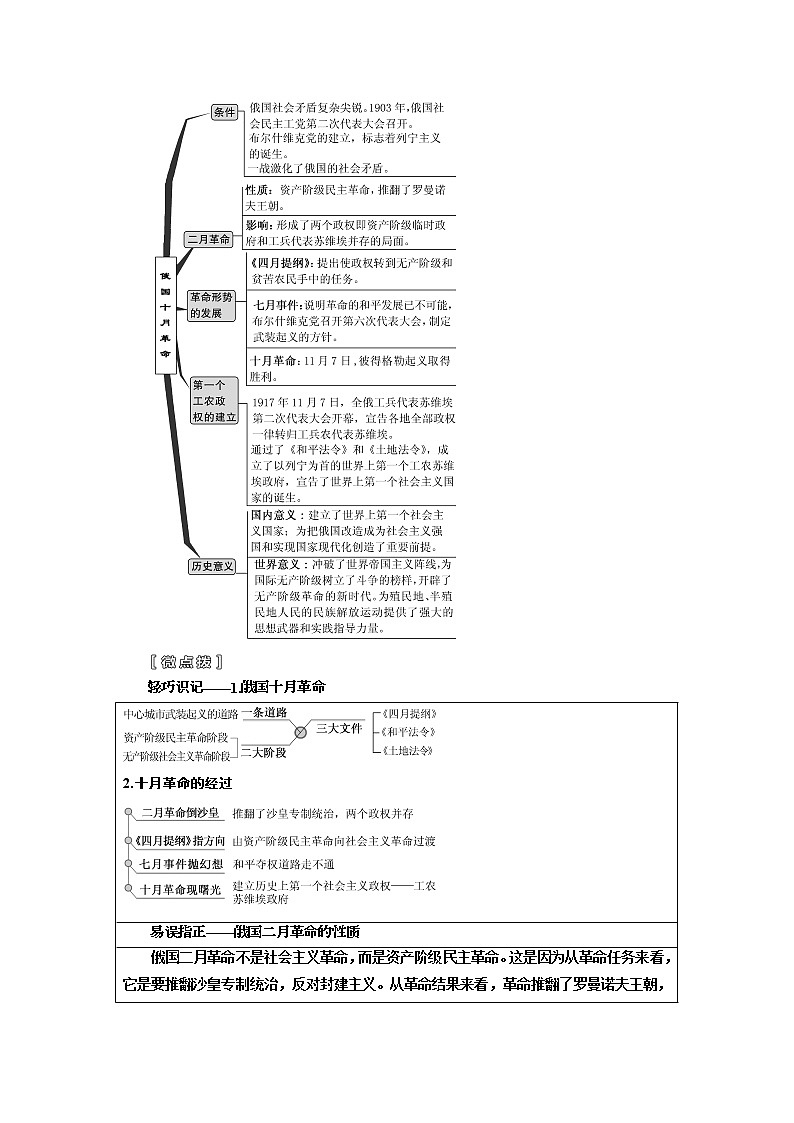 2020版高考一轮复习历史人民版江苏专版学案：模块一专题五第10讲　马克思主义的诞生和俄国十月社会主义革命第3页
