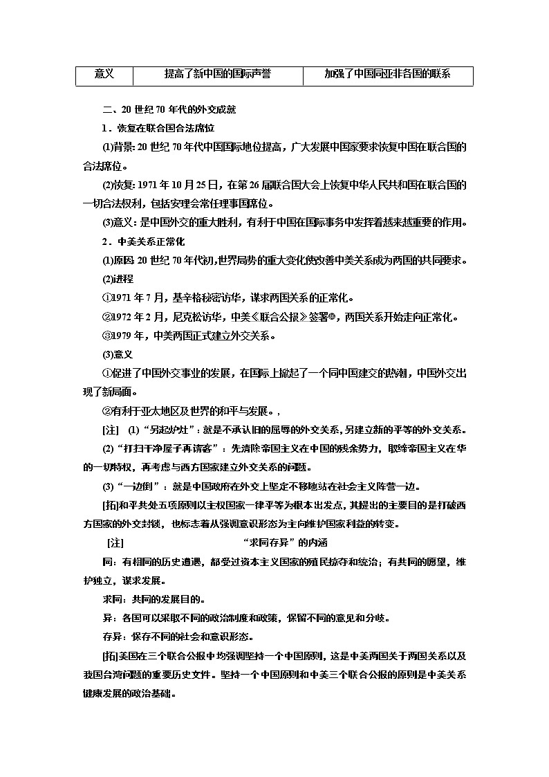 2020版高考一轮复习历史通史复习模式学案：第九单元第24讲　现代中国的外交02