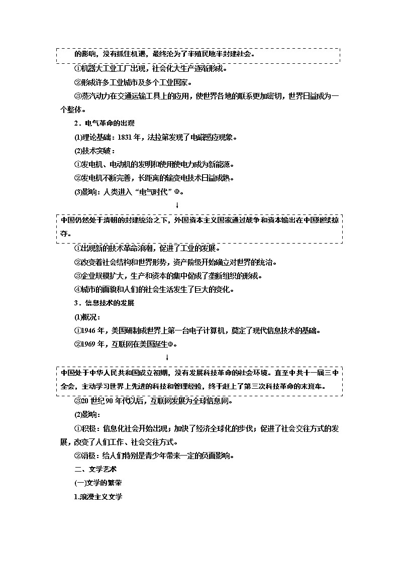 2020版高考一轮复习历史通史复习模式学案：第十二单元第34讲　近代以来世界科技与文艺03