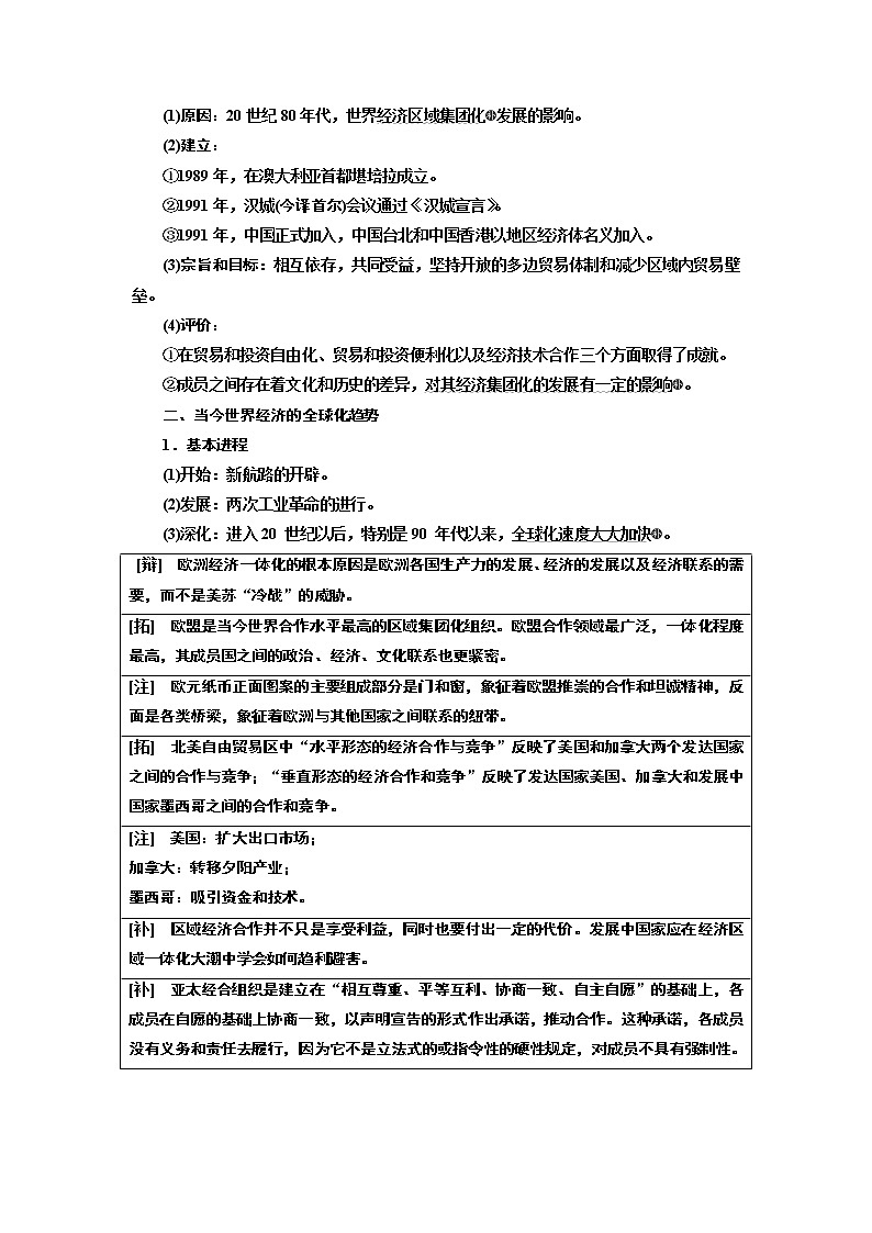 2020版高考一轮复习历史通史复习模式学案：第十四单元第39讲　世界经济区域集团化与全球化趋势02