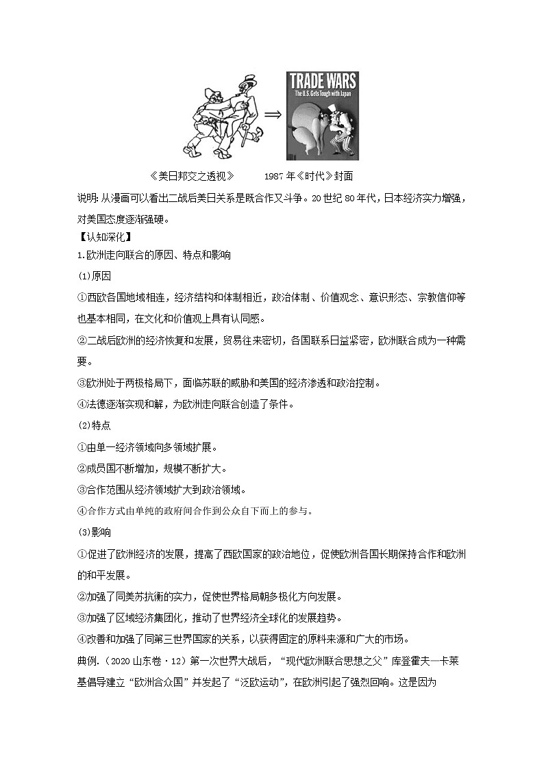 2021年高考历史思维导图一轮复习学案之政治史（人教版）5-16世界多极化趋势的出现和加强03