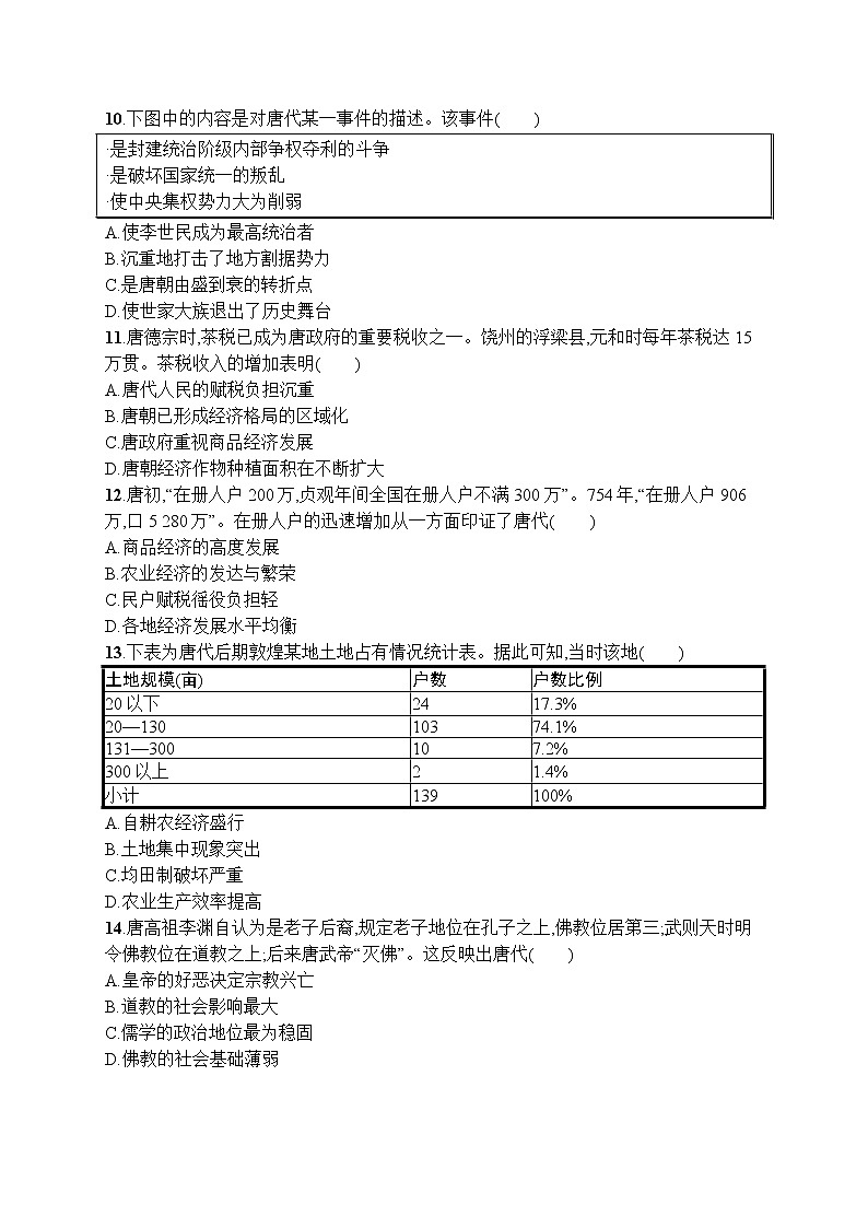高中历史人教版(2019)(必修上)第二单元测评03