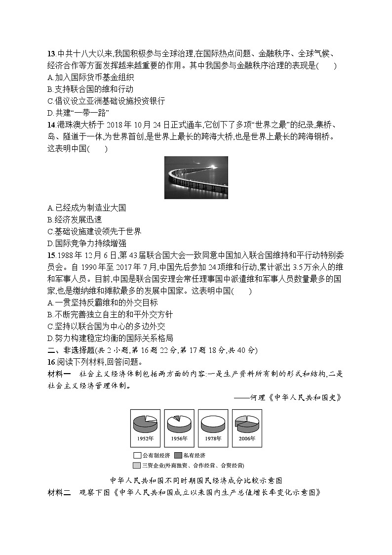 高中历史人教版(2019)(必修上)第十单元测评03