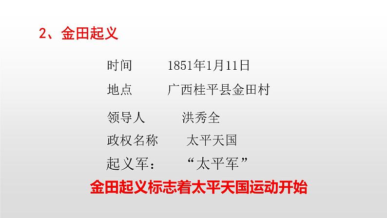 人教版高中历史必修一第一单元人教版高中历史必修一第11课 太平天国运动34张PPT08