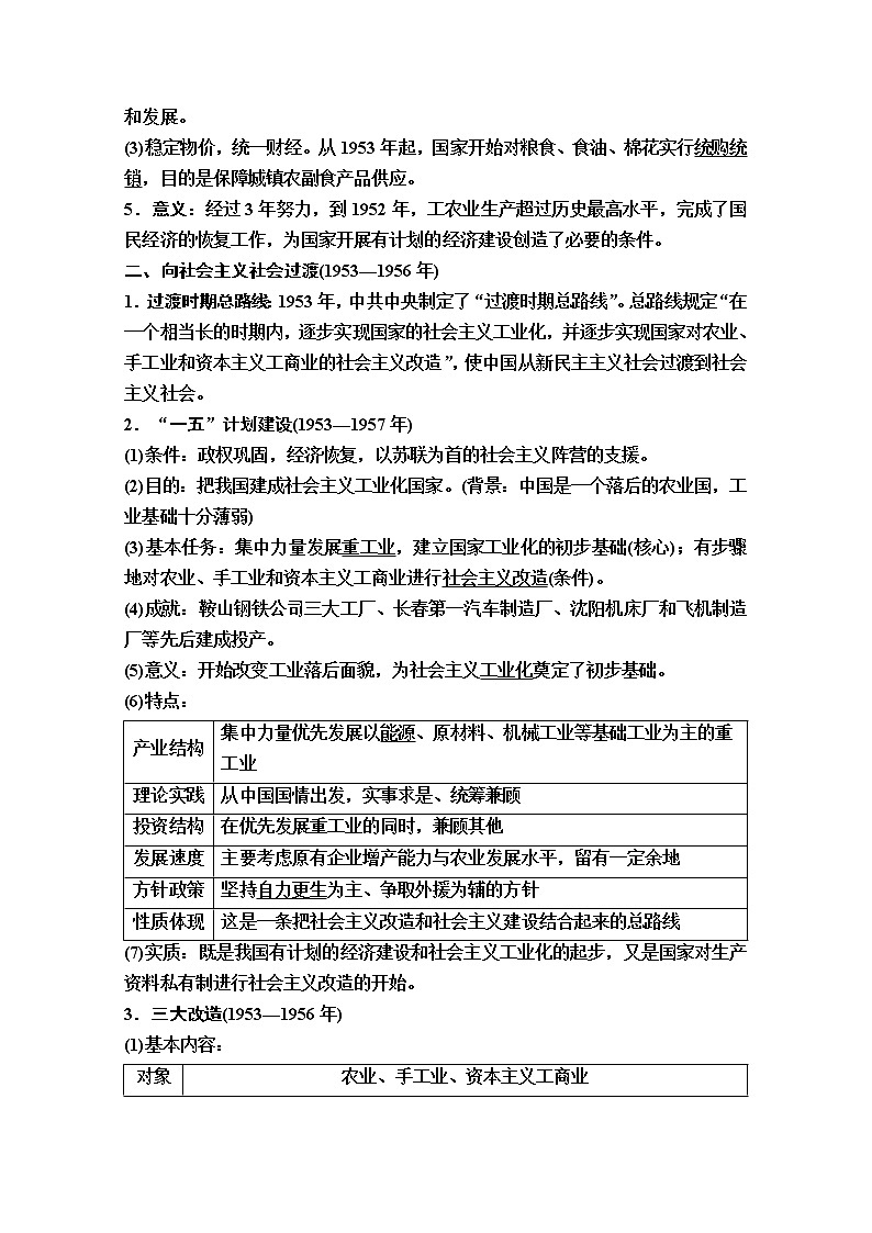 2020版新一线高考历史一轮复习人民版教师用书：模块2专题8第16讲　社会主义建设在探索中曲折发展第2页