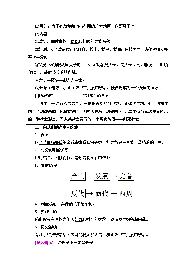 2020版新一线高考历史北师大版一轮复习教师用书：模块1第1单元第1讲　商周时期的政治制度和秦朝中央集权制度的形成02