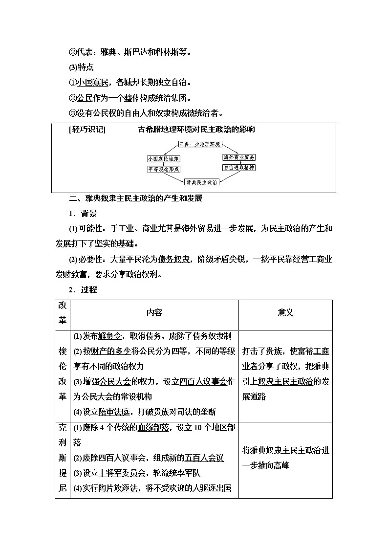 2020版新一线高考历史北师大版一轮复习教师用书：模块1第4单元第8讲　古代希腊罗马的政治制度第2页