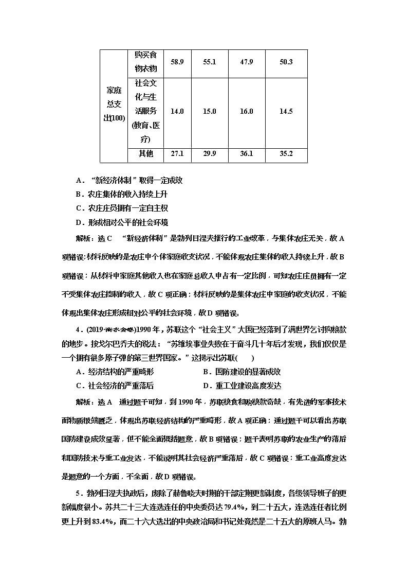 2020版高考历史一轮通史复习课时检测38《战后苏联的经济改革与世界经济体系的形成》(含解析)02