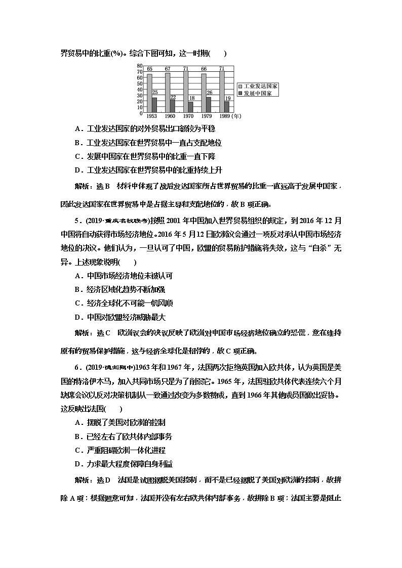 2020版高考历史一轮通史复习课时检测39《世界经济区域集团化与全球化趋势》(含解析)02