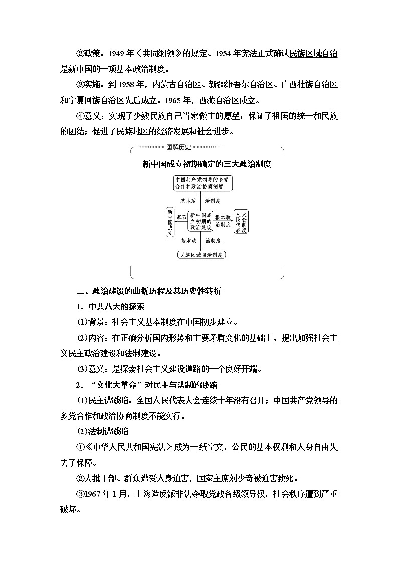 2021届人民版高考历史一轮复习讲义：模块1专题3第6讲　现代中国的政治建设与祖国统一03