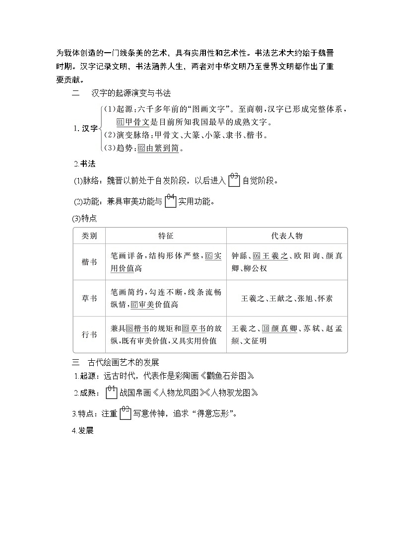 2021届高考历史人教版一轮创新学案与作业：第十四单元第49讲古代中国的文学和艺术03