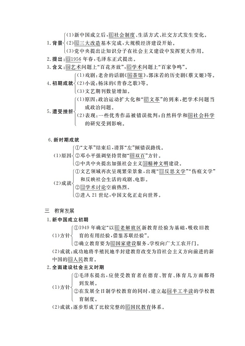 2021届高考历史人教版一轮创新学案与作业：第十四单元第50讲现代中国的科技、教育与文学艺术03