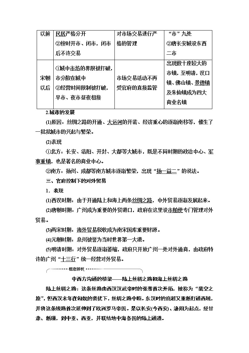 2021高三历史人教版一轮教师用书：第6单元第14讲　古代中国的商业和经济政策第2页