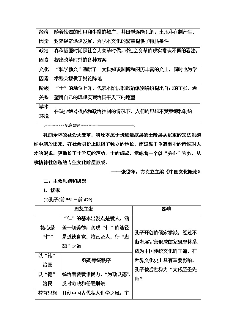 2021高三历史人教版一轮教师用书：第11单元第24讲　“百家争鸣”和儒家思想的形成及“罢黜百家独尊儒术”第2页