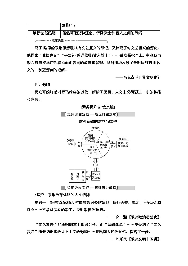 2021高三历史人教版一轮教师用书：第12单元第27讲　宗教改革和启蒙运动第2页