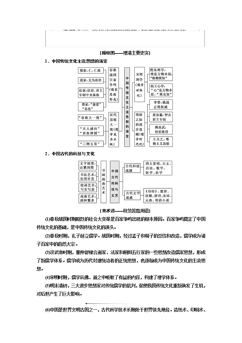 2020高考历史新一线大一轮专题复习模式北师大版讲义：专题十二课题三十二　百家争鸣01