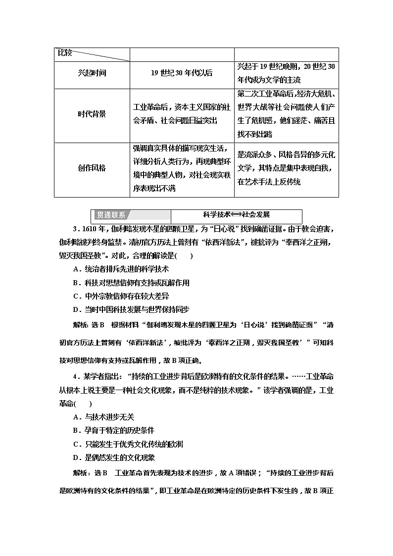 2020高考历史新一线大一轮专题复习模式北师大版讲义：专题十五专题末——查漏补缺提能增分02