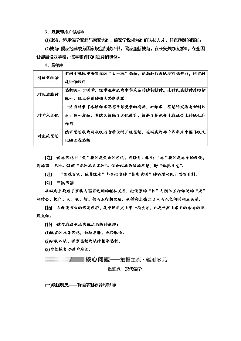 2020高考历史新一线大一轮专题复习模式岳麓版讲义：第十二单元课题三十三　汉代儒学成为正统思想第2页