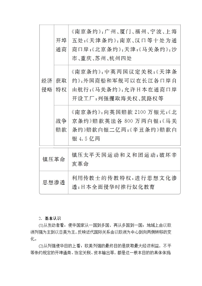2020年高考历史人民版通史一轮复习学案：第二部分第七单元近代中国的觉醒与探索单元整合第2页