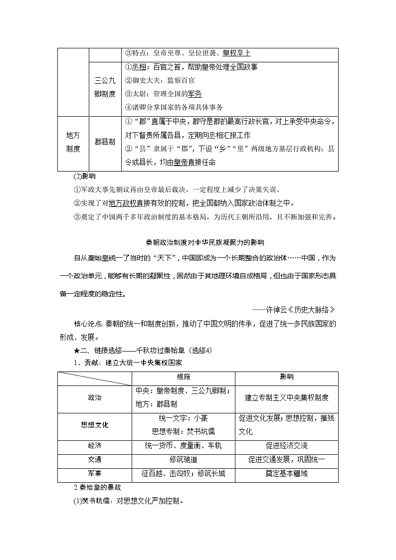 2021版高考历史（人教版通史）一轮复习学案：阶段二　第1讲　秦汉时期的政治经济02
