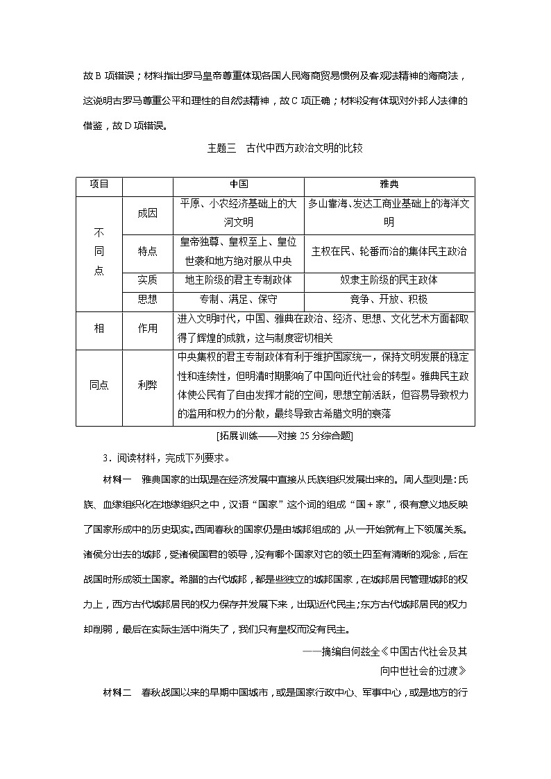 2021版高考历史（人教版通史）一轮复习学案：阶段十一　阶段优化提升阶段十一　古代西方文明的源头——古代希腊和罗马03
