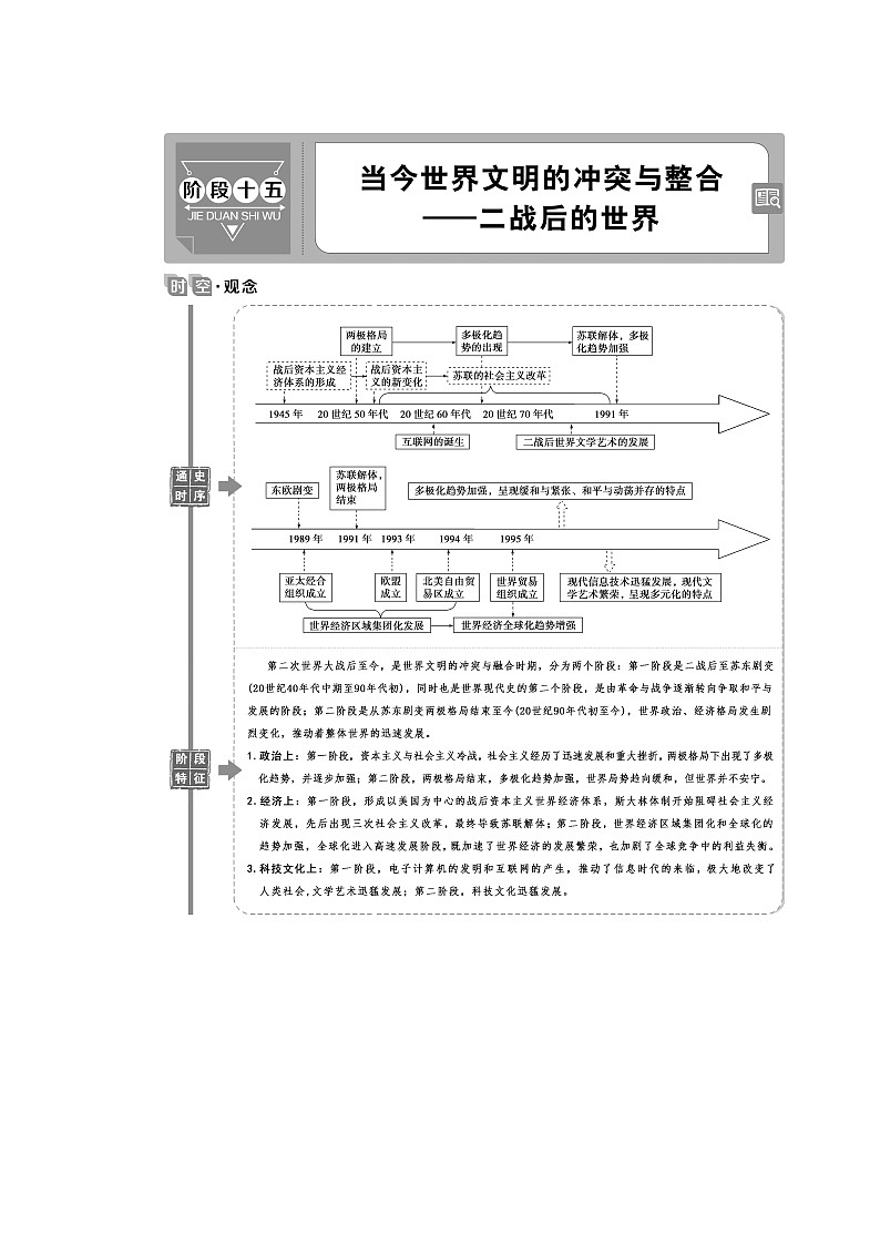 2021版高考历史（人民版通史）一轮复习学案：阶段十五　第1讲　美苏两极格局的形成01