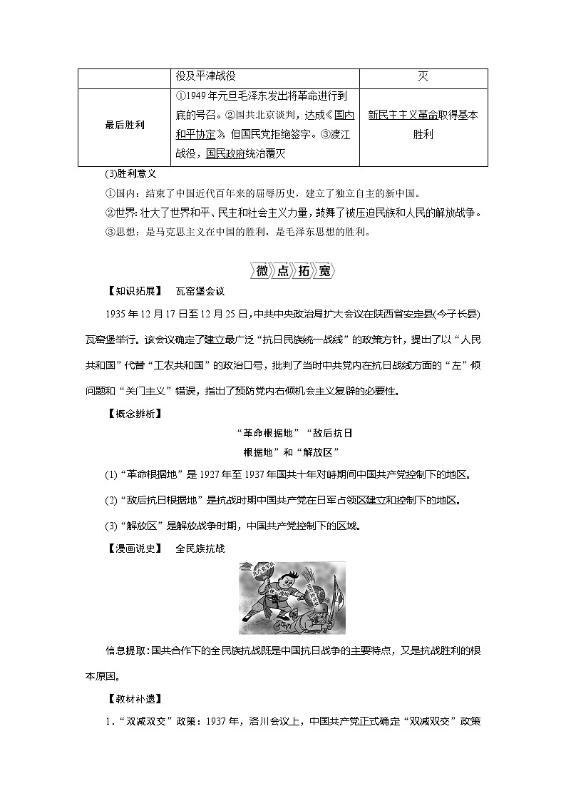 2021版江苏高考选考历史一轮复习学案：第12讲　抗日战争和解放战争03