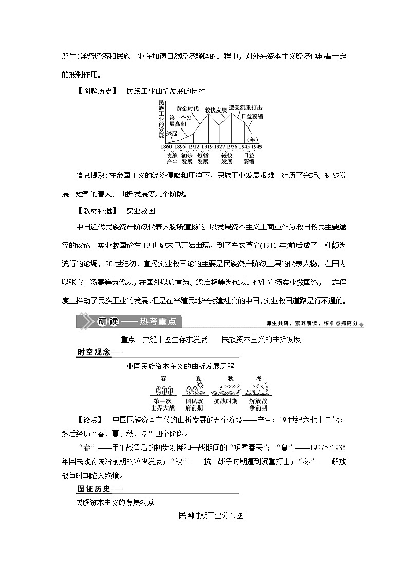 2021版江苏高考选考历史一轮复习学案：第22讲　中国民族资本主义的曲折发展03