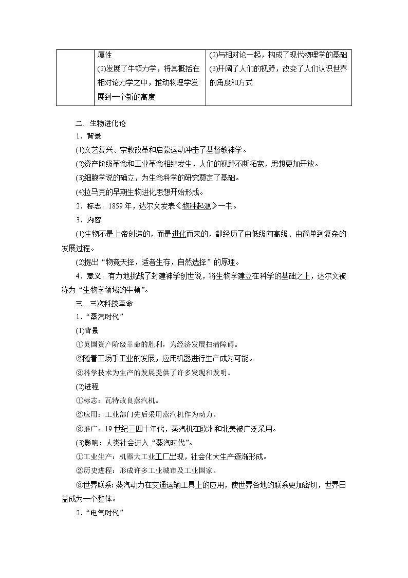 2021版江苏高考选考历史一轮复习学案：第41讲　近代以来世界的科学发展历程03