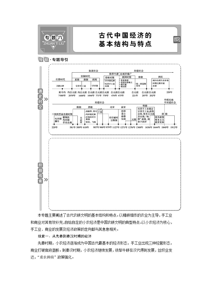 2021版江苏高考选考人民版历史（专题史）一轮复习讲义：第16讲　古代中国的农业经济01