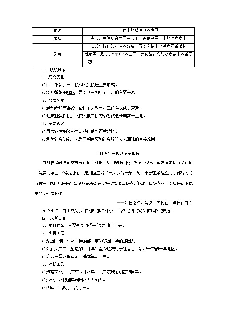 2021版江苏高考选考人民版历史（专题史）一轮复习讲义：第16讲　古代中国的农业经济03