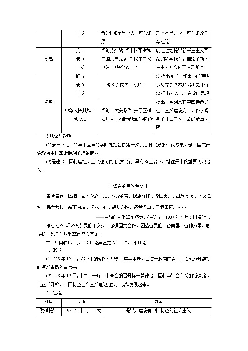 2021版江苏高考选考人民版历史（专题史）一轮复习讲义：第35讲　马克思主义的传播及中国化的发展02