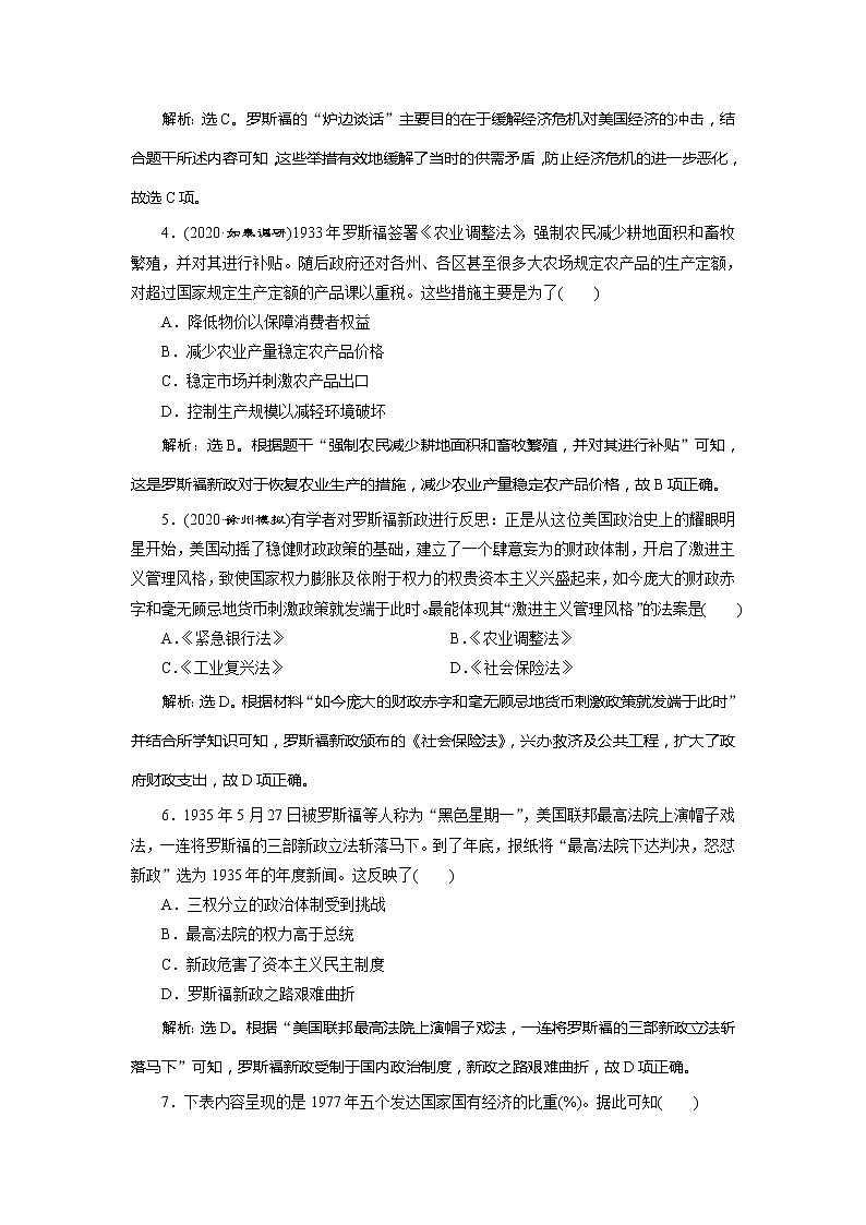 2021版江苏高考选考人民版历史（专题史）一轮复习讲义：专题过关检测（十）02