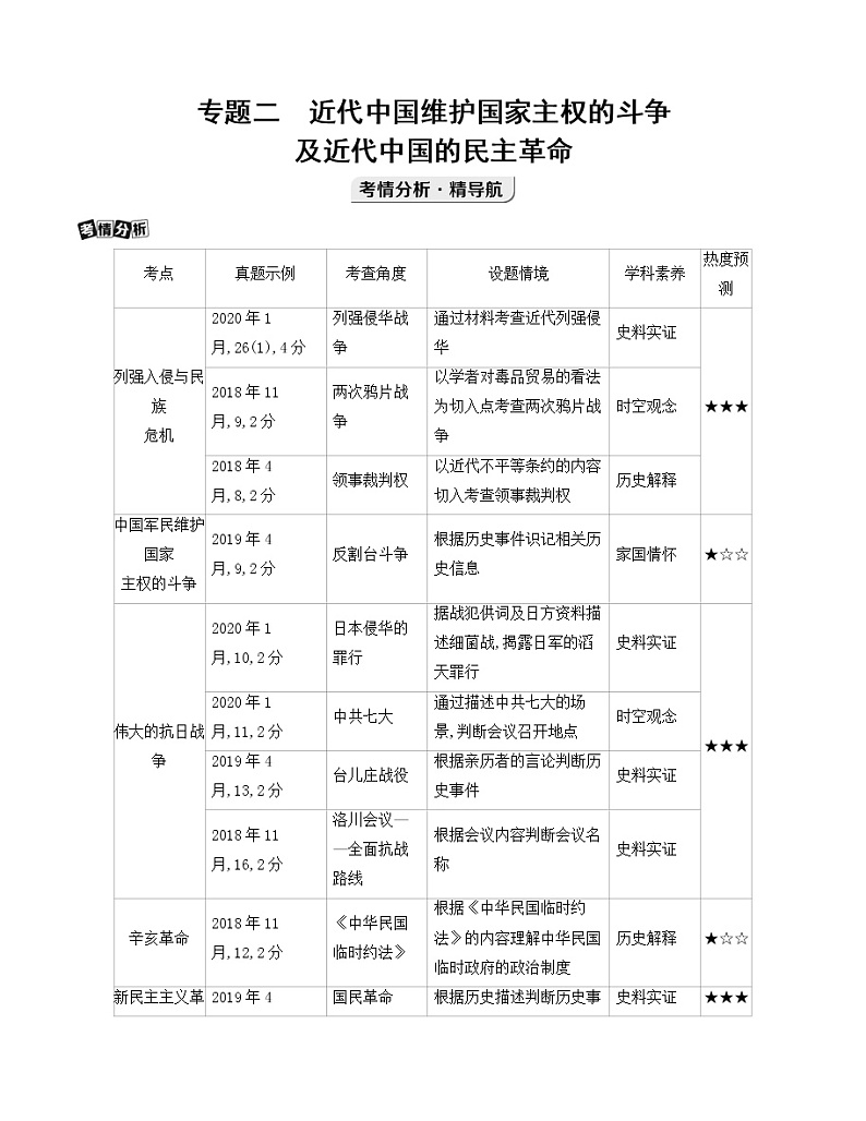 2021版历史提能大一轮复习浙江专用讲义：第3讲　近代中国维护国家主权的斗争01